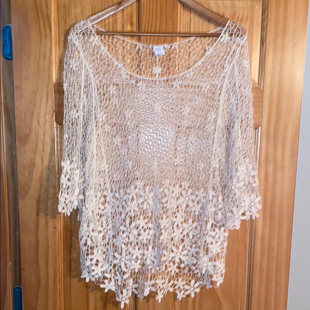 Cream Crochet Top